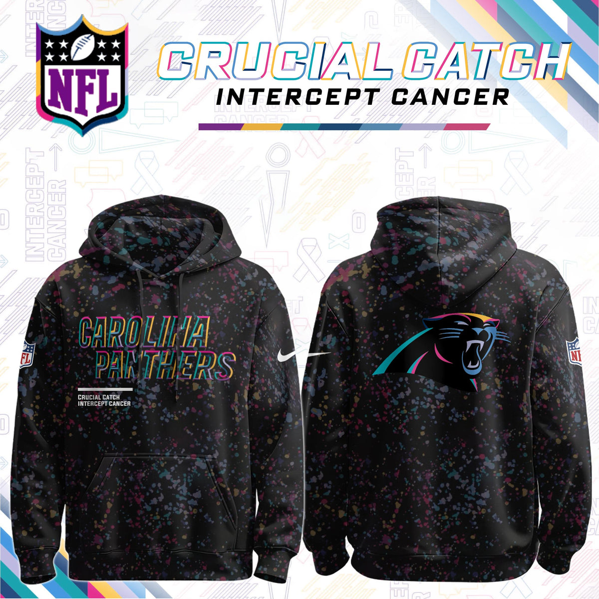 Men's Black Carolina Panthers 2026 Crucial Catch Sideline Standard Issue Dri-FIT Pullover Hoodie
