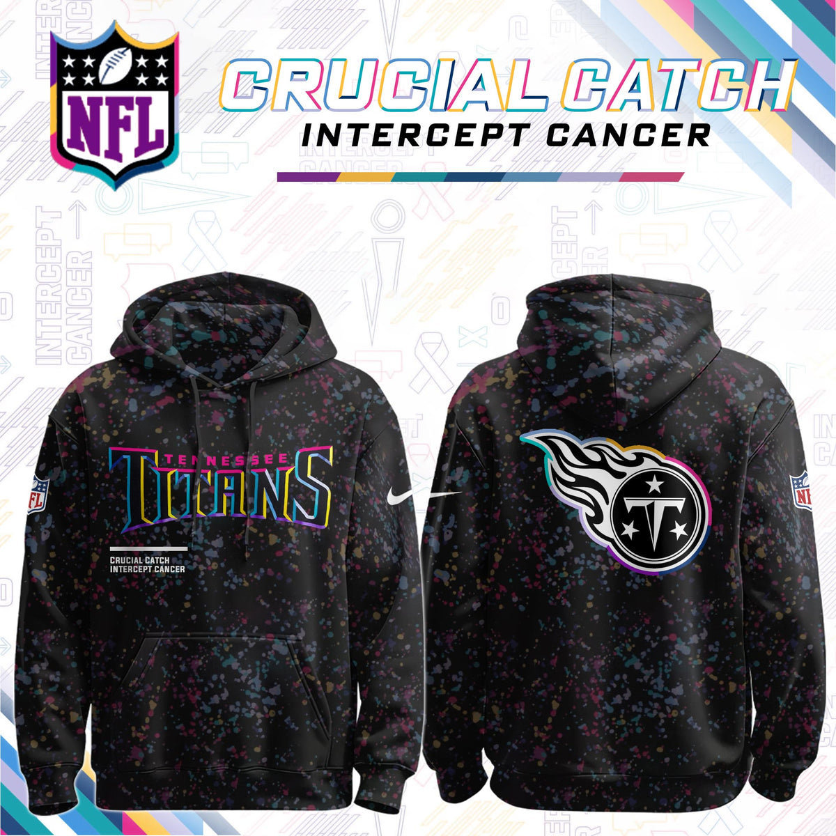 Men's Black Tennessee Titans 2026 Crucial Catch Sideline Standard Issue Dri-FIT Pullover Hoodie