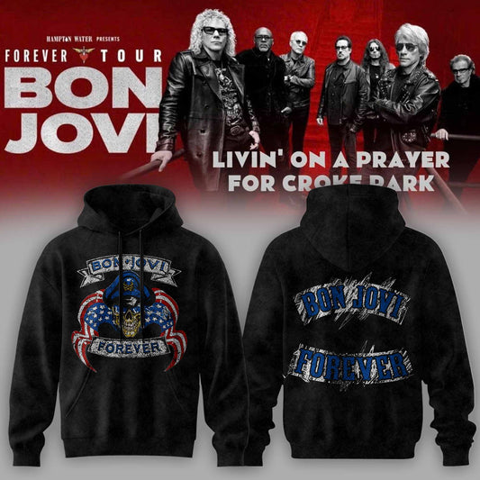Bon Jovi Forever Tour 2026 Limited Edition Hoodie Rock Band Merch