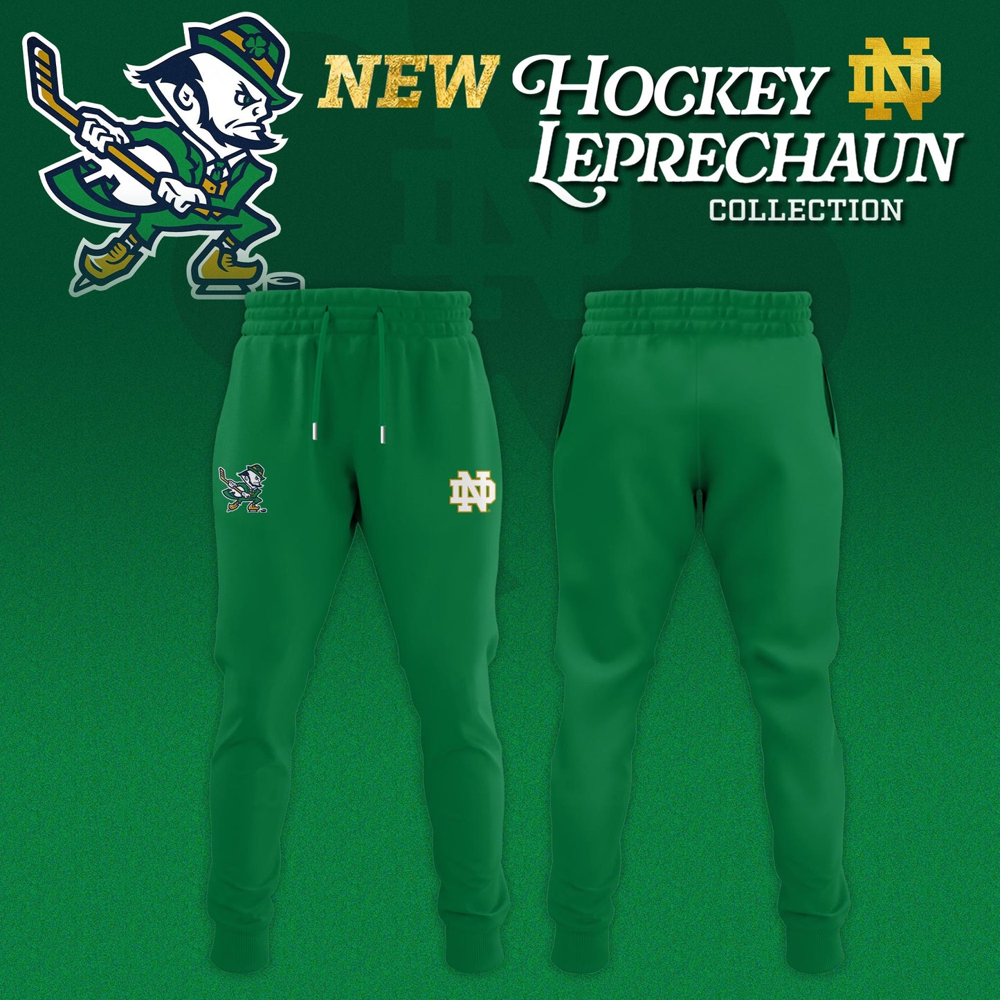 Notre Dame Fighting Irish Hockey Leprechaun Limited Editions Hoodie - Green