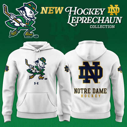 Notre Dame Fighting Irish Hockey Leprechaun Limited Editions Hoodie - White
