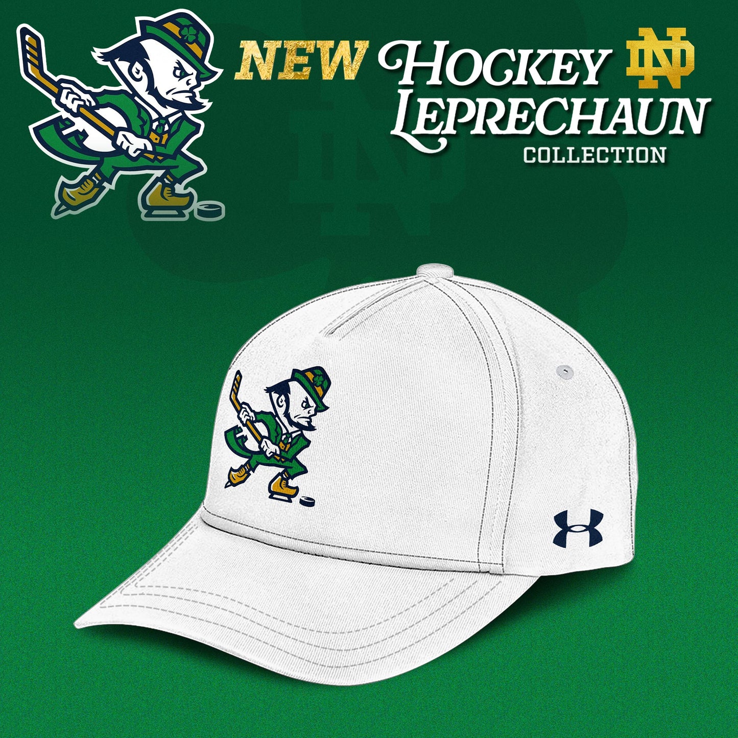 Notre Dame Fighting Irish Hockey Leprechaun Limited Editions Hoodie - White