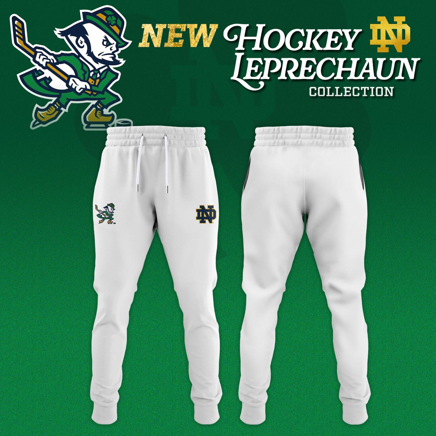 Notre Dame Fighting Irish Hockey Leprechaun Limited Editions Hoodie - White