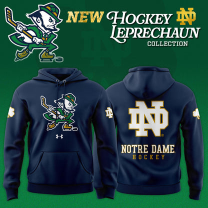 Notre Dame Fighting Irish Hockey Leprechaun Limited Editions Hoodie - Navy