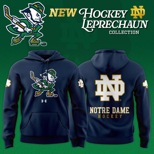 Notre Dame Fighting Irish Hockey Leprechaun Limited Editions Hoodie - Navy