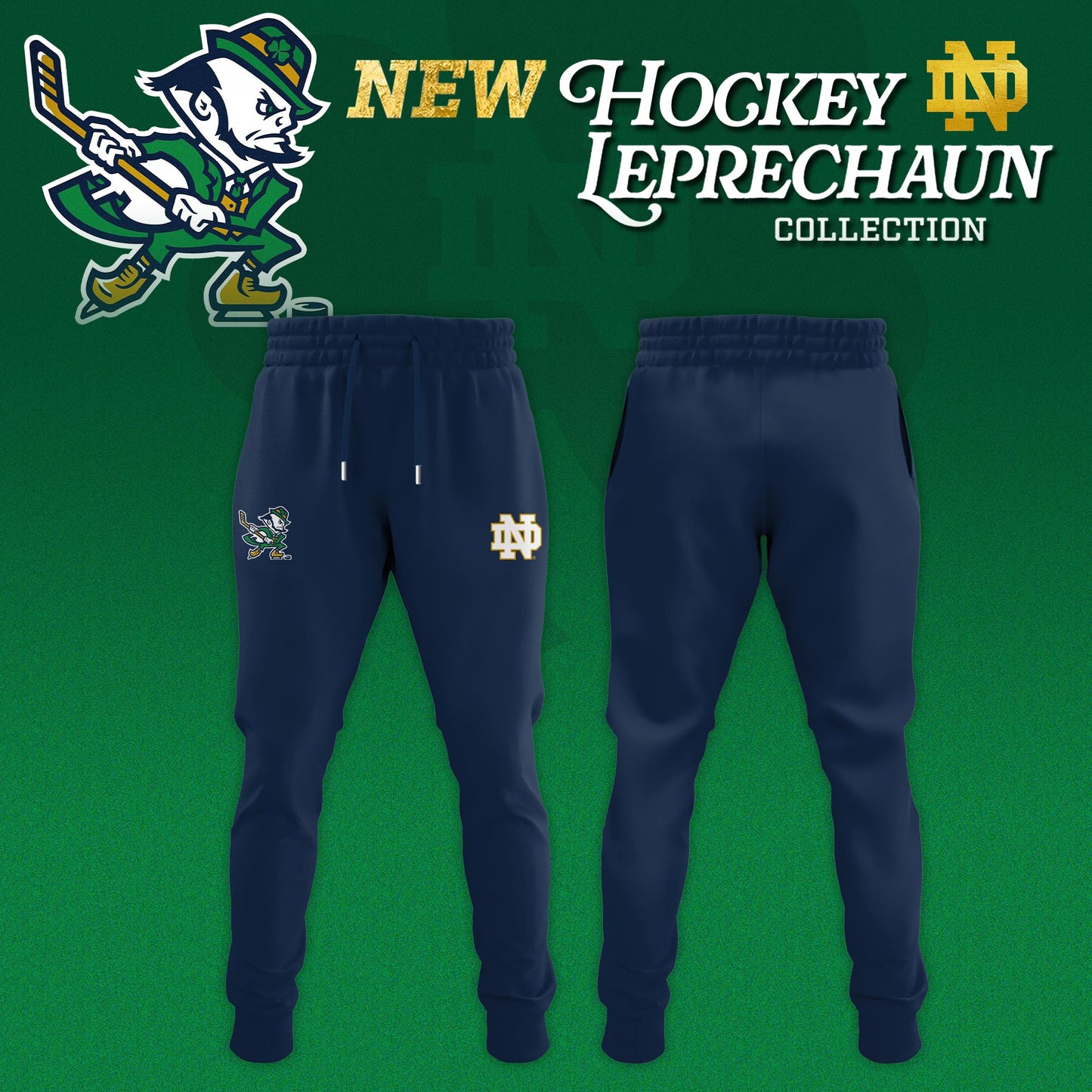 Notre Dame Fighting Irish Hockey Leprechaun Limited Editions Hoodie - Navy