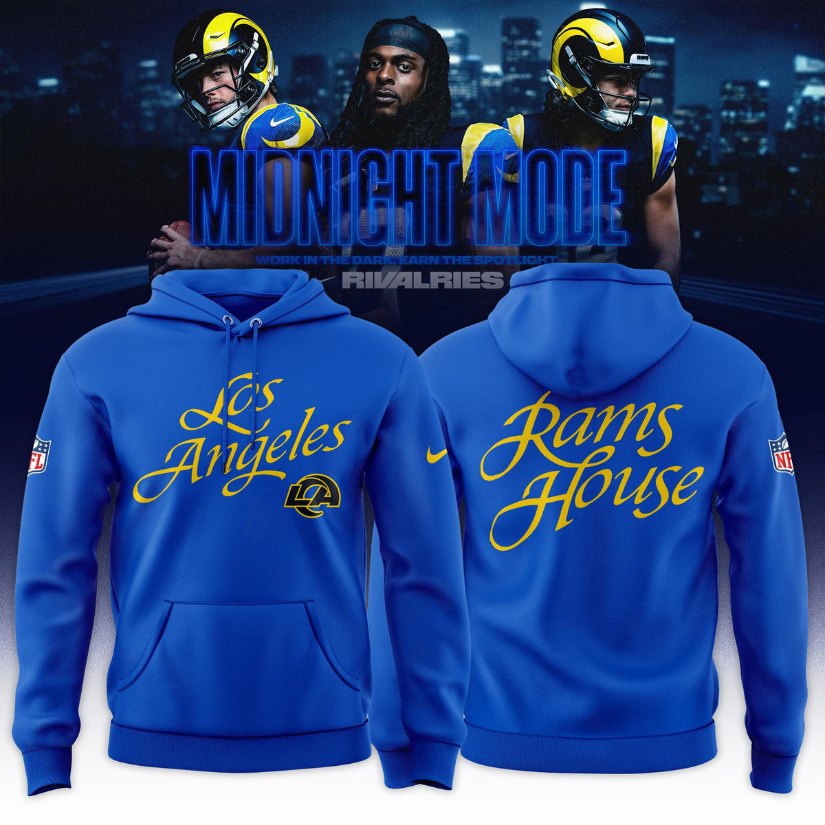 Los Angeles Rams Midnight Blue 2025 Rivalries Special Hoodie - Royal