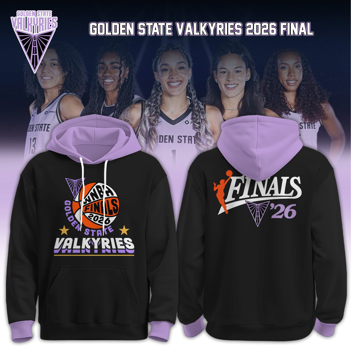 Valkyries 2026 WNBA Finals Hoodie Limited Edition Black 02