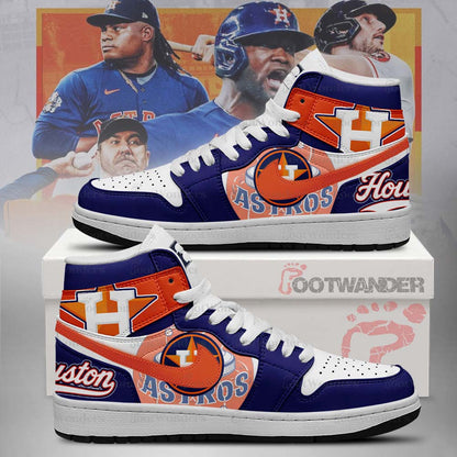 Houston Astros MLB AJ1 High Top Shoes | XP36