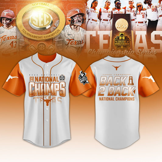 Texas Longhorns SoftBall Championship 2026 Women’s College World Series Jersey V2