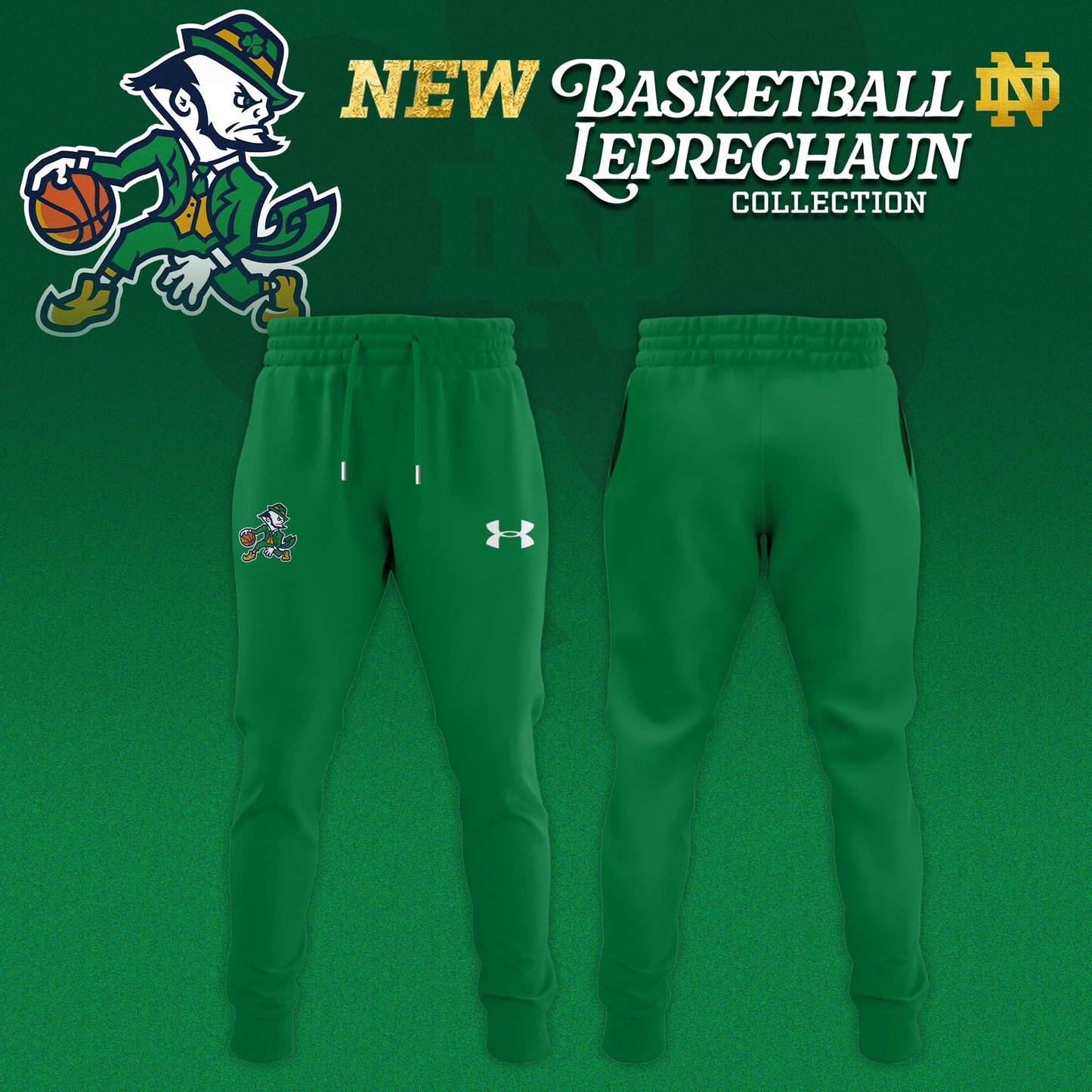 Notre Dame Fighting Irish Basketball Leprechaun Limited Editions Hoodie - Green