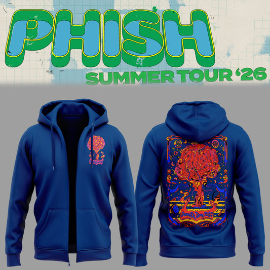 Limited Edition Phish Summer Tour 2026 Zip Hoodie Concert Merch | UZ50