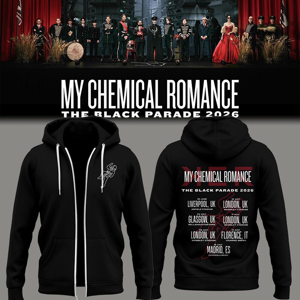 Limited Edition MCR Long Live The Black Parade Tour 2026 Zip Hoodie | DP43