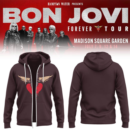 Bon Jovi Forever Tour 2026 Limited Edition Zip Hoodie Fan Apparel