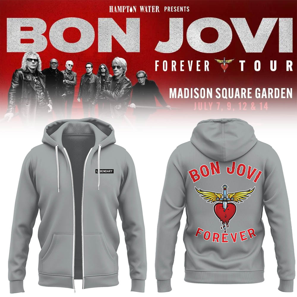 Bon Jovi Forever Tour 2026 Limited Edition Zip Hoodie Rock Band Merchandise