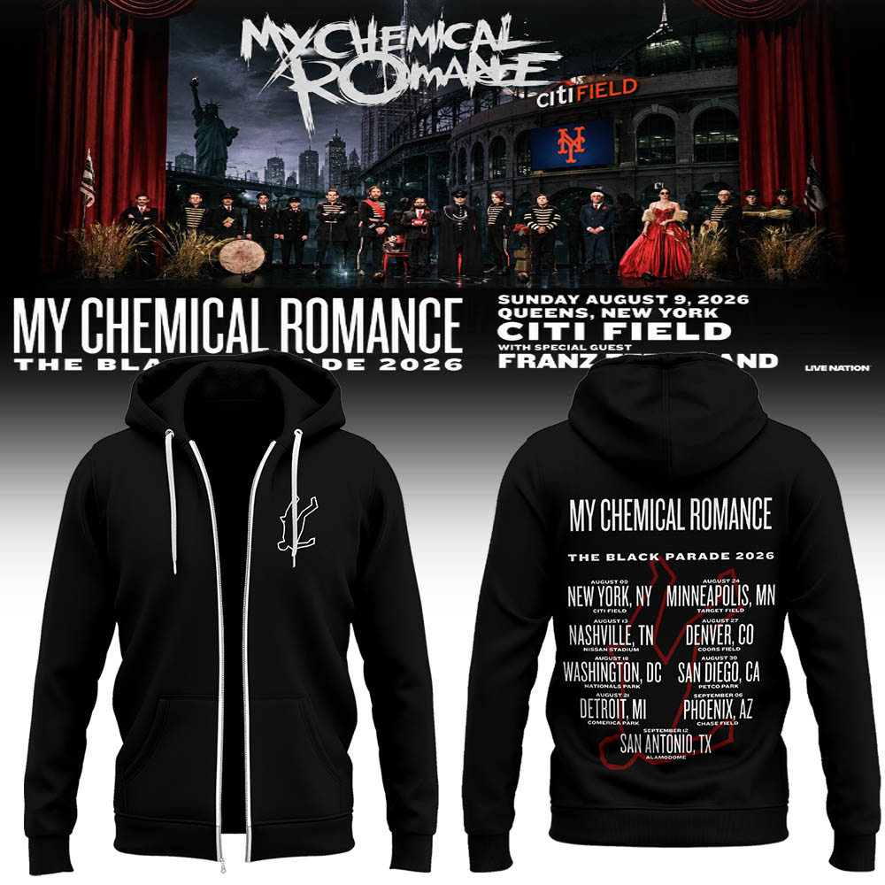 Limited Edition MCR Long Live The Black Parade Tour US 2026 Zip Hoodie | IT68