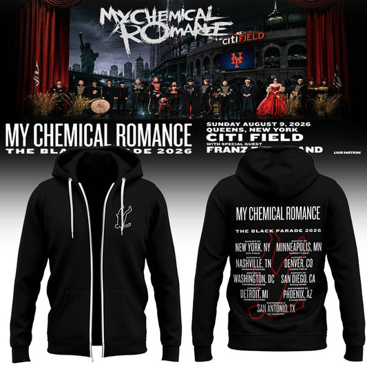 Limited Edition MCR Long Live The Black Parade Tour US 2026 Zip Hoodie | IT68