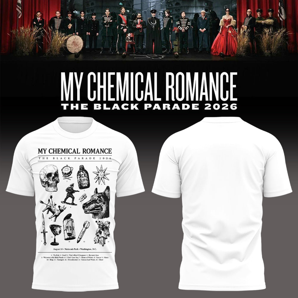 Limited Edition MCR Long Live The Black Parade Tour US 2026 At Washington, D.C Tshirt | MI37