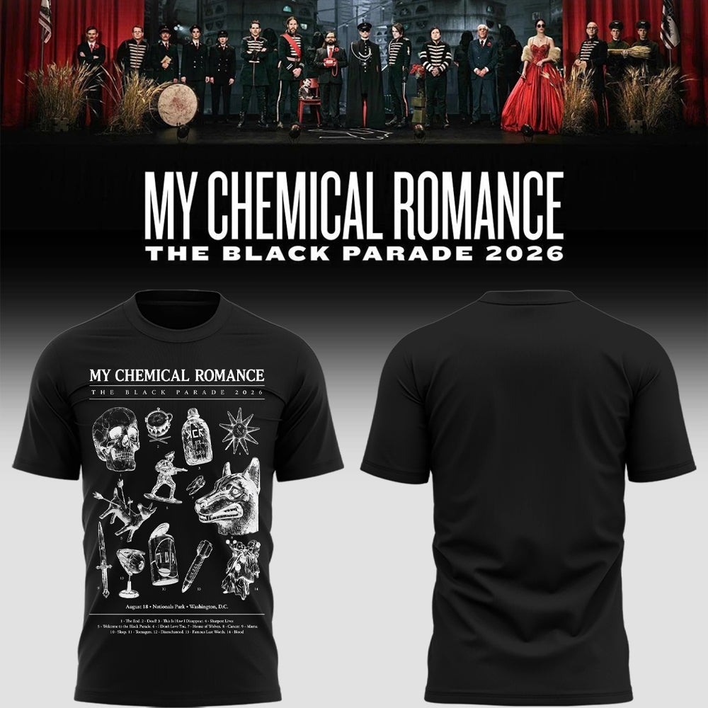 Limited Edition MCR Long Live The Black Parade Tour US 2026 At Washington, D.C Tshirt | QG92