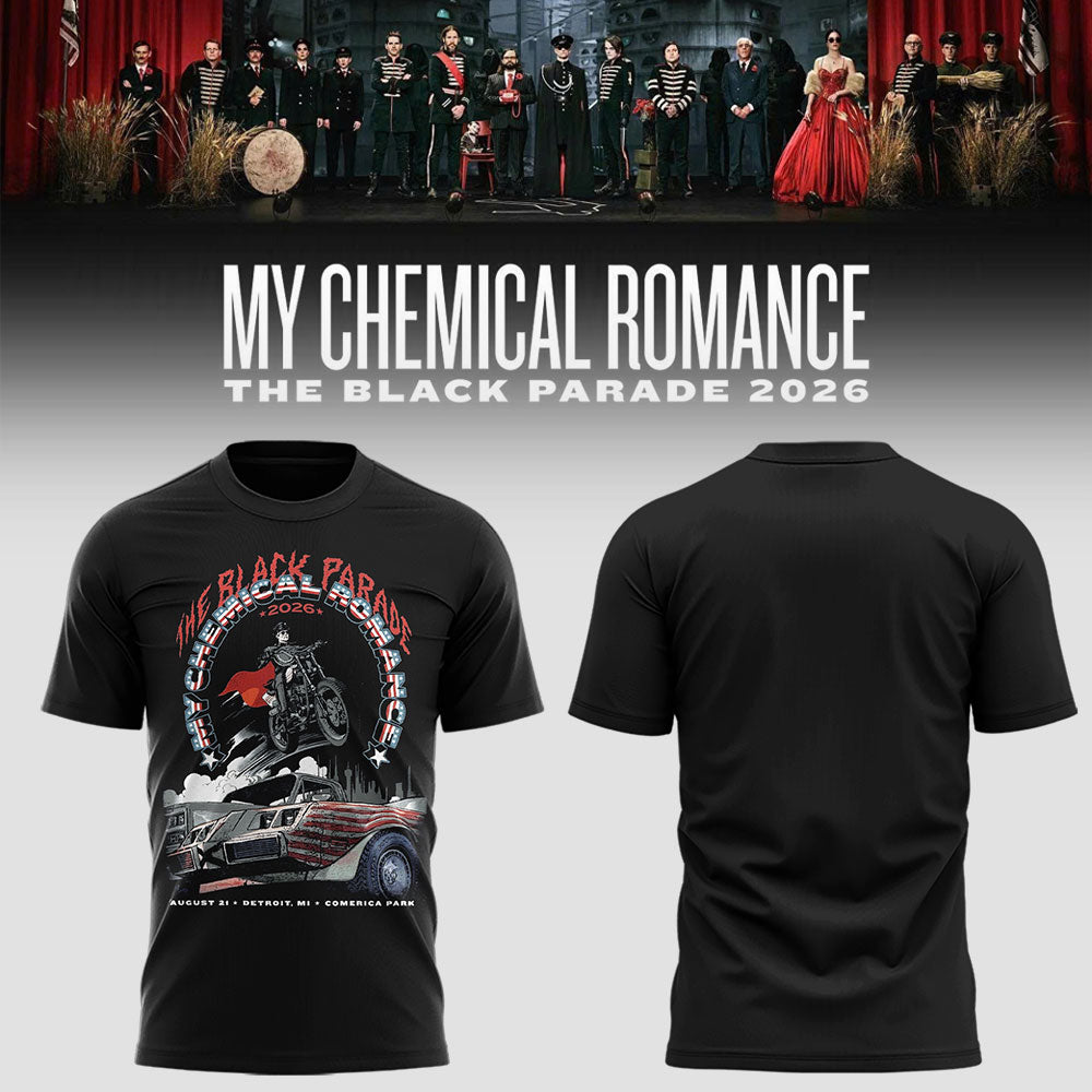 Limited Edition MCR Long Live The Black Parade Tour US 2026 At Detroit Tshirt | KA92