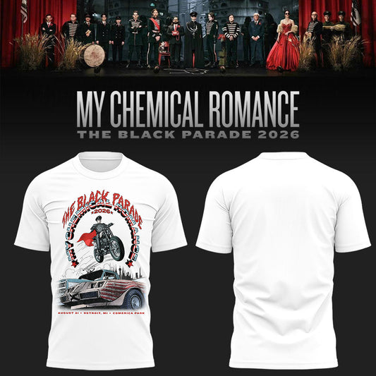 Limited Edition MCR Long Live The Black Parade Tour US 2026 At Detroit Tshirt | AV26