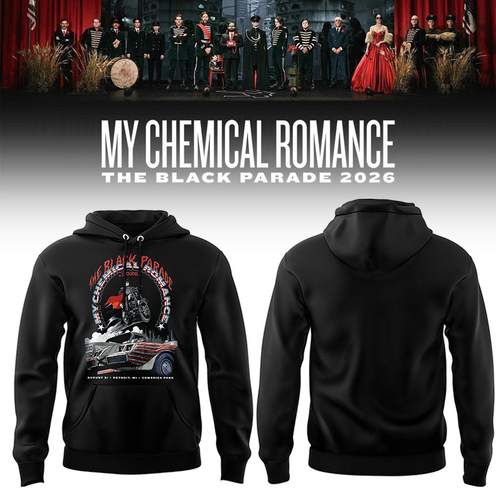 Limited Edition MCR Long Live The Black Parade Tour US 2026 At Detroit Hoodie | LP94