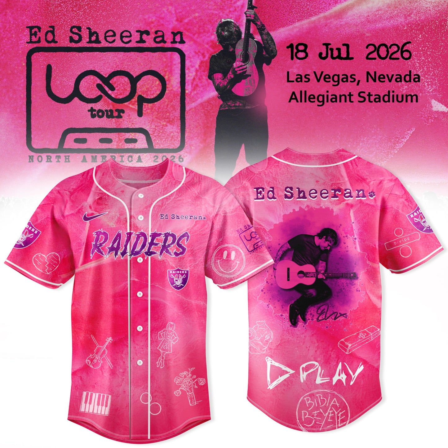 Las Vegas Raiders x Ed Sheeran LOOP Tour 2026 Jersey Collection | KC29