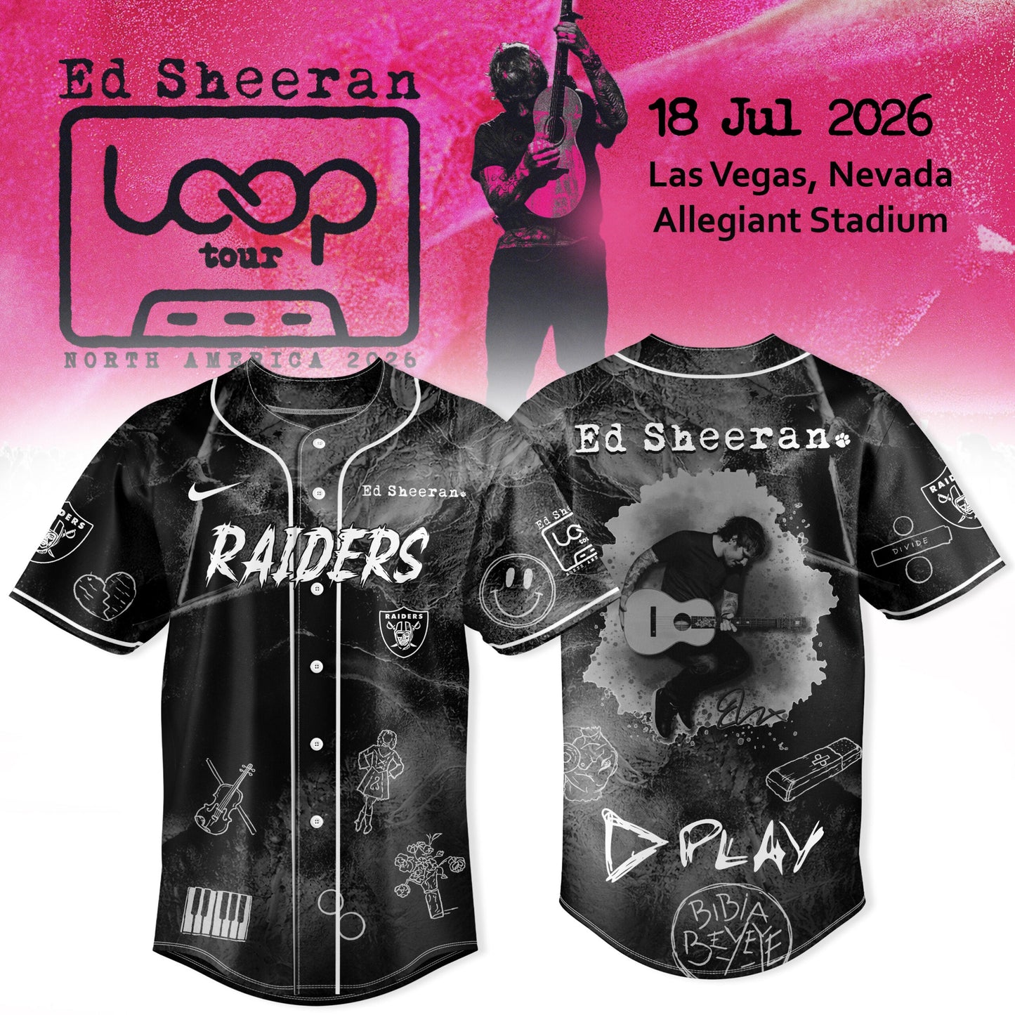 Las Vegas Raiders x Ed Sheeran LOOP Tour 2026 Jersey Collection | TH11