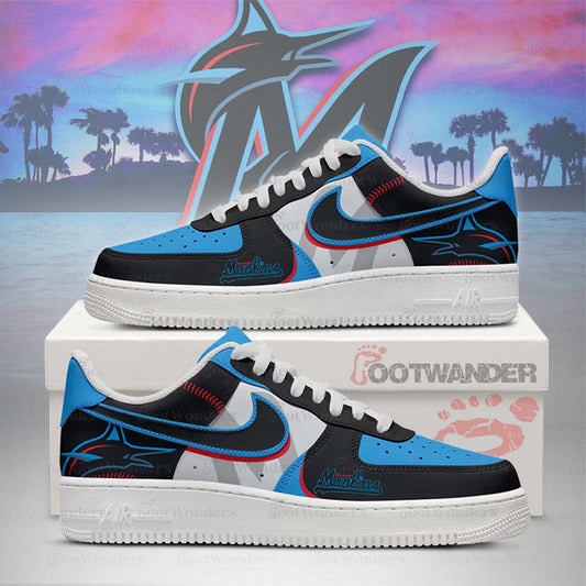 Miami Marlins MLB AF1 Low Top Shoes | IM66
