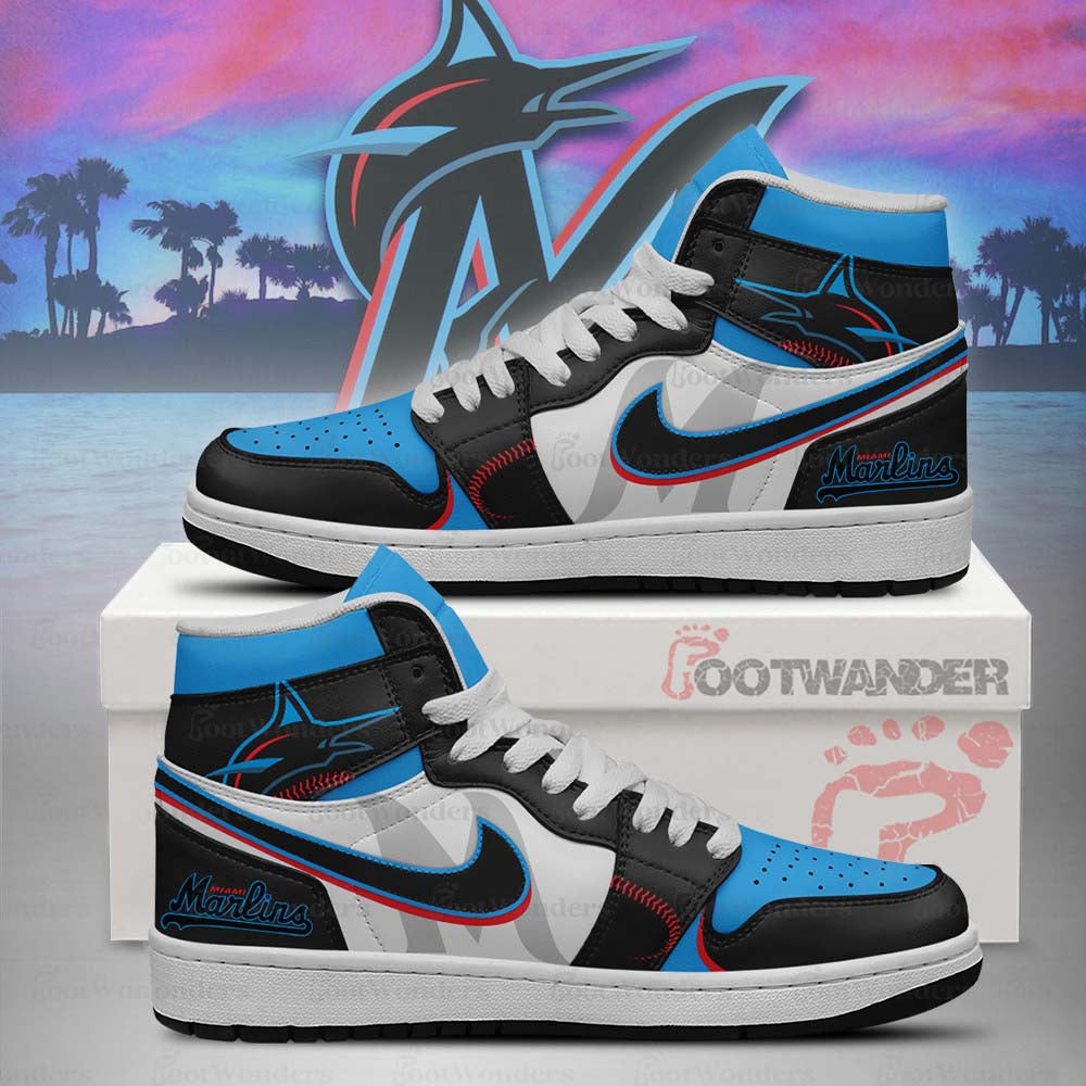 Miami Marlins MLB AJ1 High Top Shoes | JL97