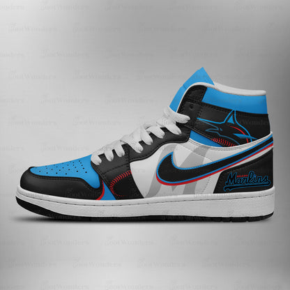 Miami Marlins MLB AJ1 High Top Shoes | JL97