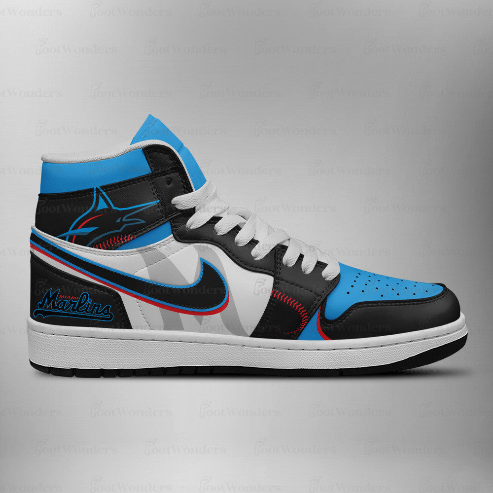 Miami Marlins MLB AJ1 High Top Shoes | JL97