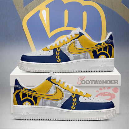 Milwaukee Brewers MLB AF1 Low Top Shoes | AQ60