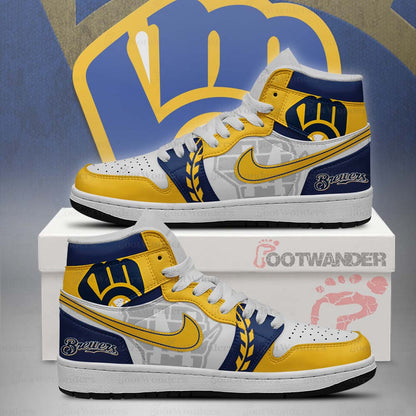 Milwaukee Brewers MLB AJ1 High Top Shoes | LA85