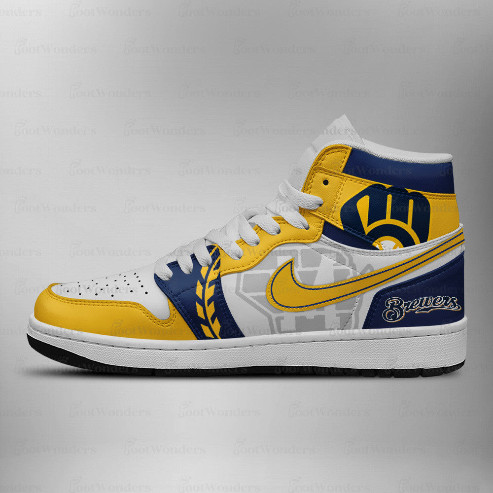Milwaukee Brewers MLB AJ1 High Top Shoes | LA85