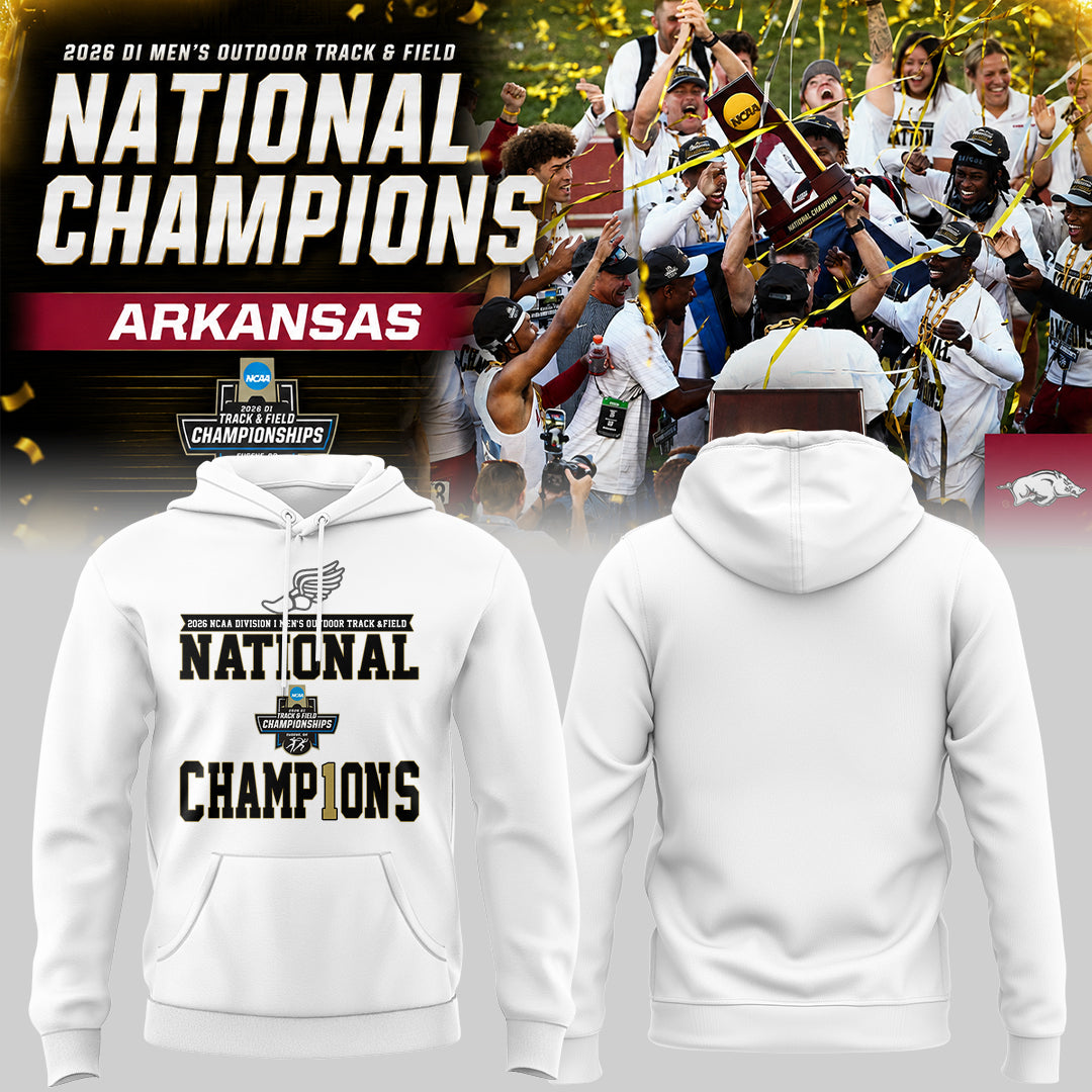 Razorbacks 2026 D1 Men's Outdoor Track & Field National Champions Hoodie | BD21