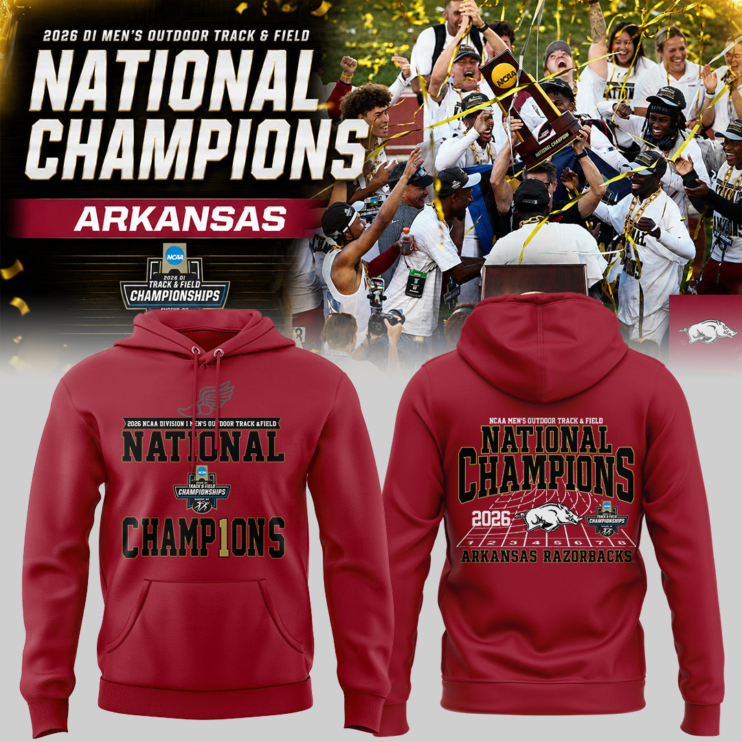 Razorbacks 2026 D1 Men's Outdoor Track & Field National Champions Hoodie | CP60