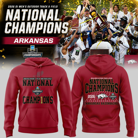 Razorbacks 2026 D1 Men's Outdoor Track & Field National Champions Hoodie | CP60