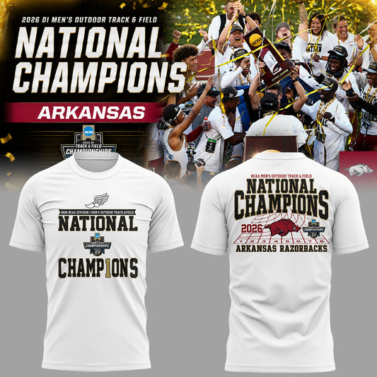 Razorbacks 2026 D1 Men's Outdoor Track & Field National Champions Shirt | GU61