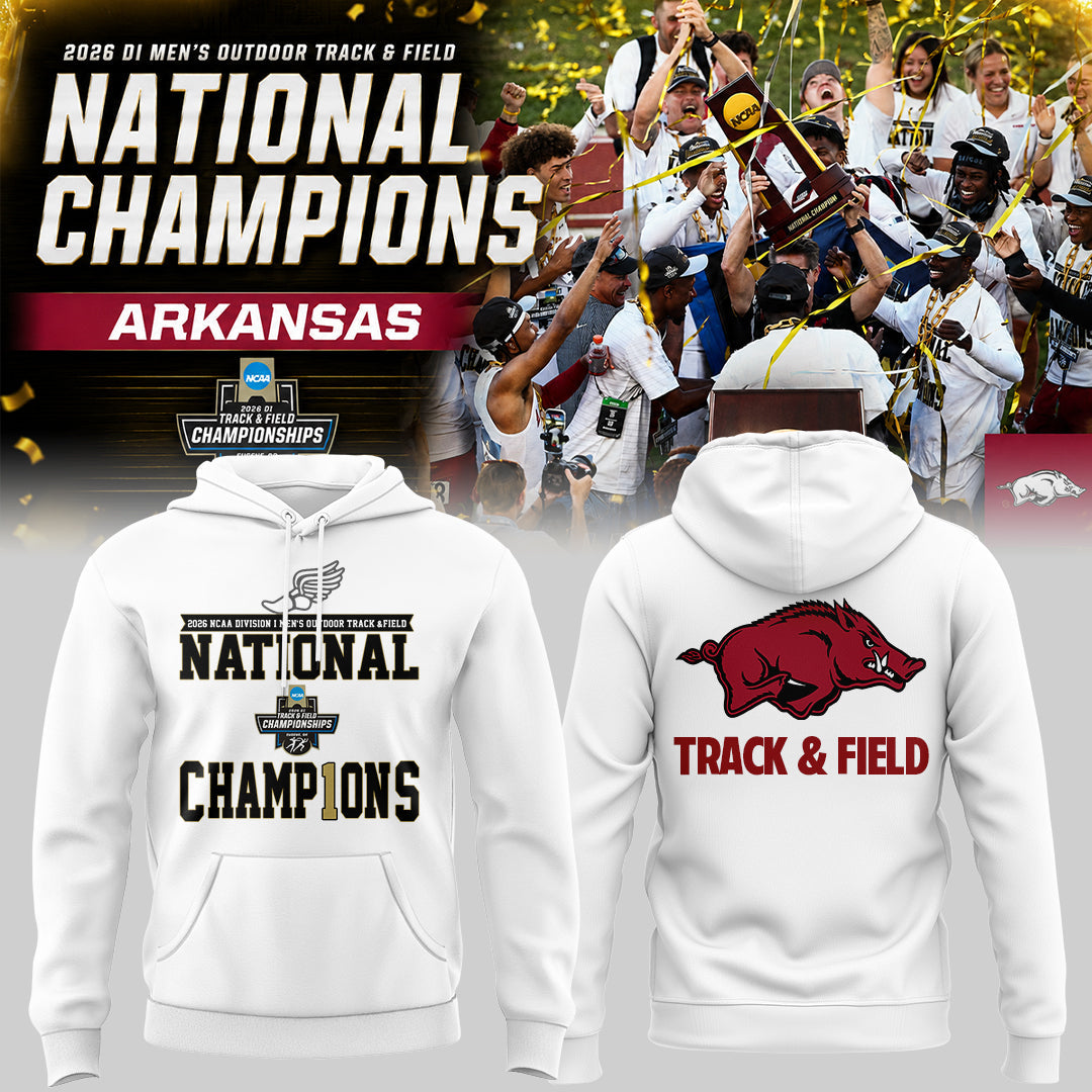 Razorbacks 2026 D1 Men's Outdoor Track & Field National Champions Hoodie | KJ17