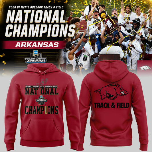 Razorbacks 2026 D1 Men's Outdoor Track & Field National Champions Hoodie | KC97