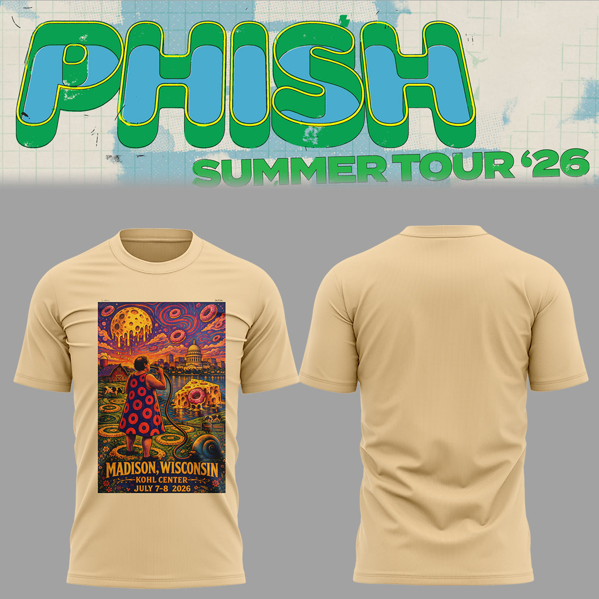 Limited Edition Phish Summer Tour 2026 Music Tour Tee | GC95
