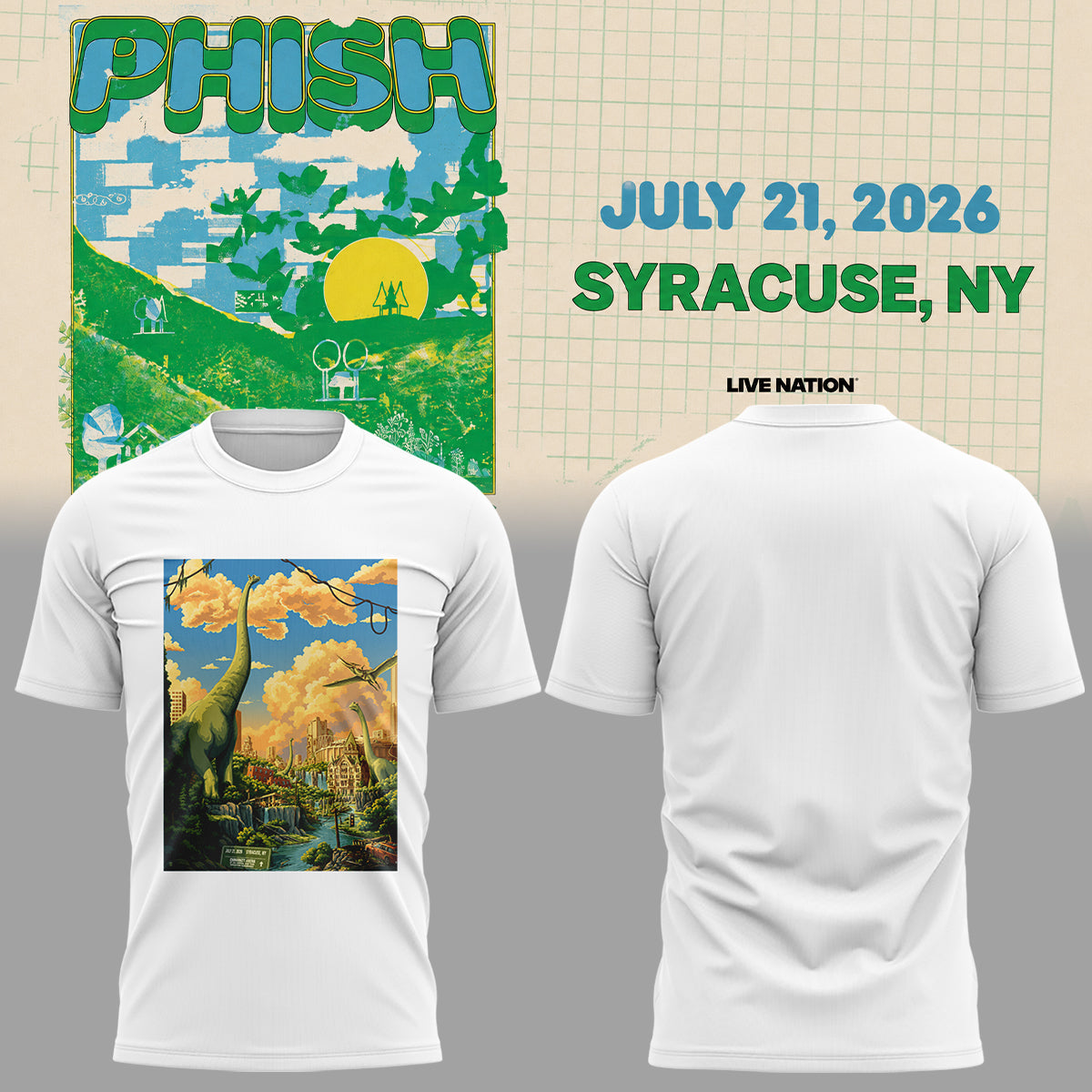 Limited Edition Phish Phish Summer Tour 2026 Tour Merch Graphic Tee | TE78