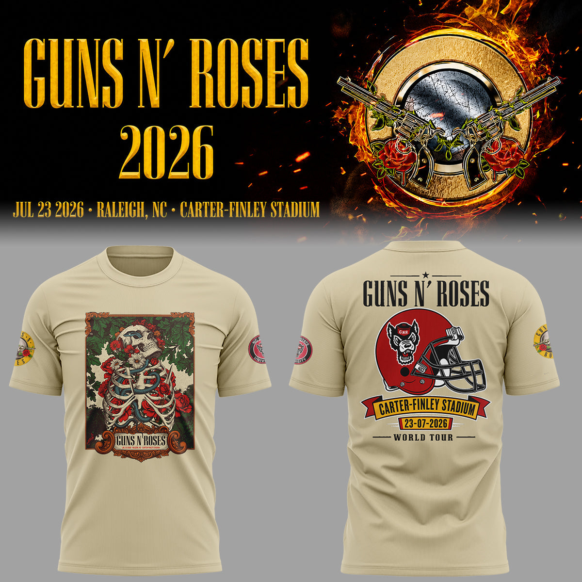 Limited Edition Guns N' Roses Tour 2026 TShirt | OC17