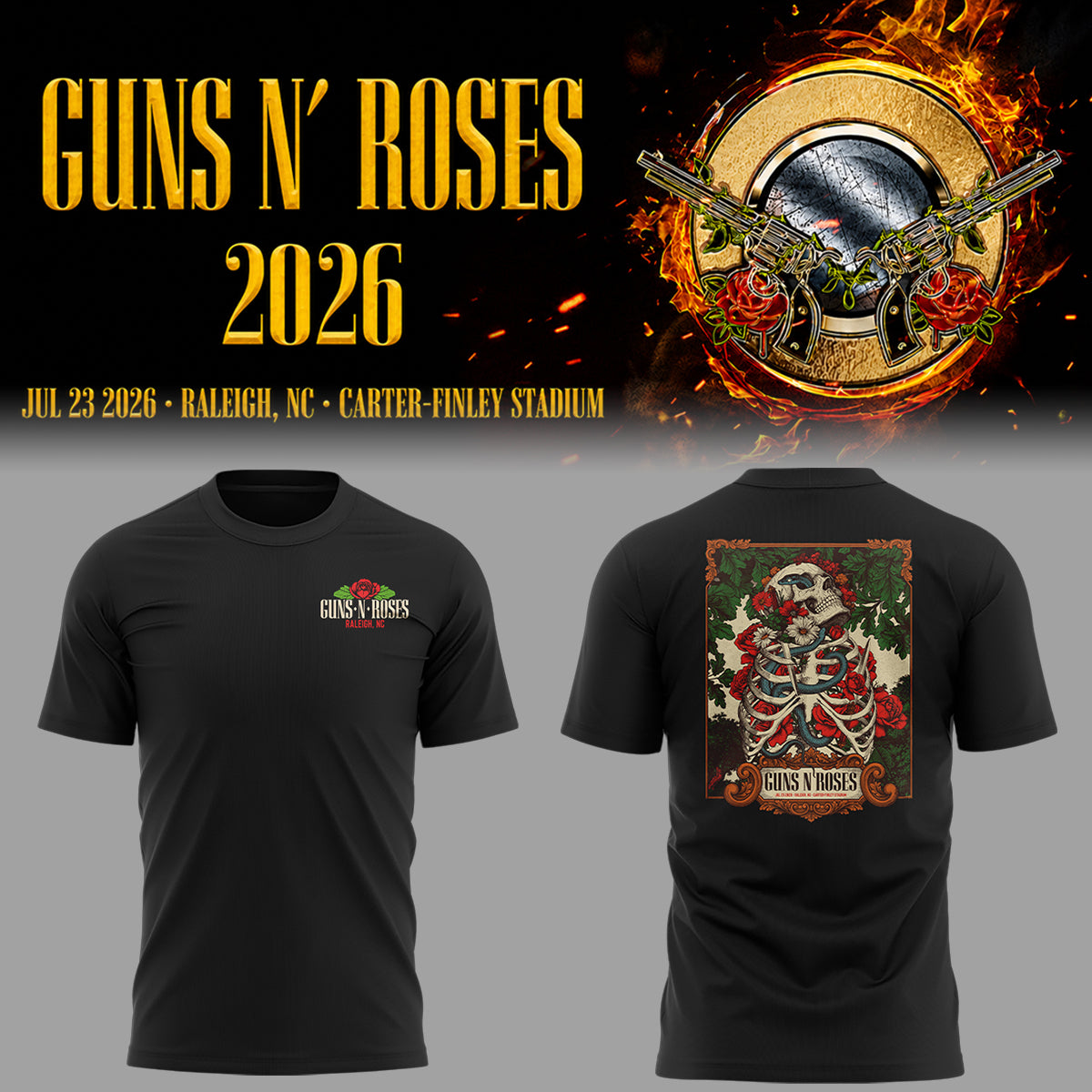 Limited Edition Guns N' Roses Tour 2026 TShirt | OM58