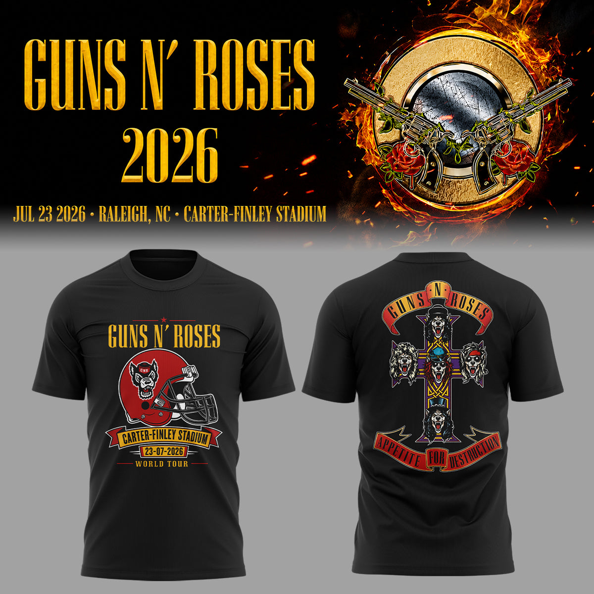 Limited Edition Guns N' Roses Tour 2026 TShirt | YB68