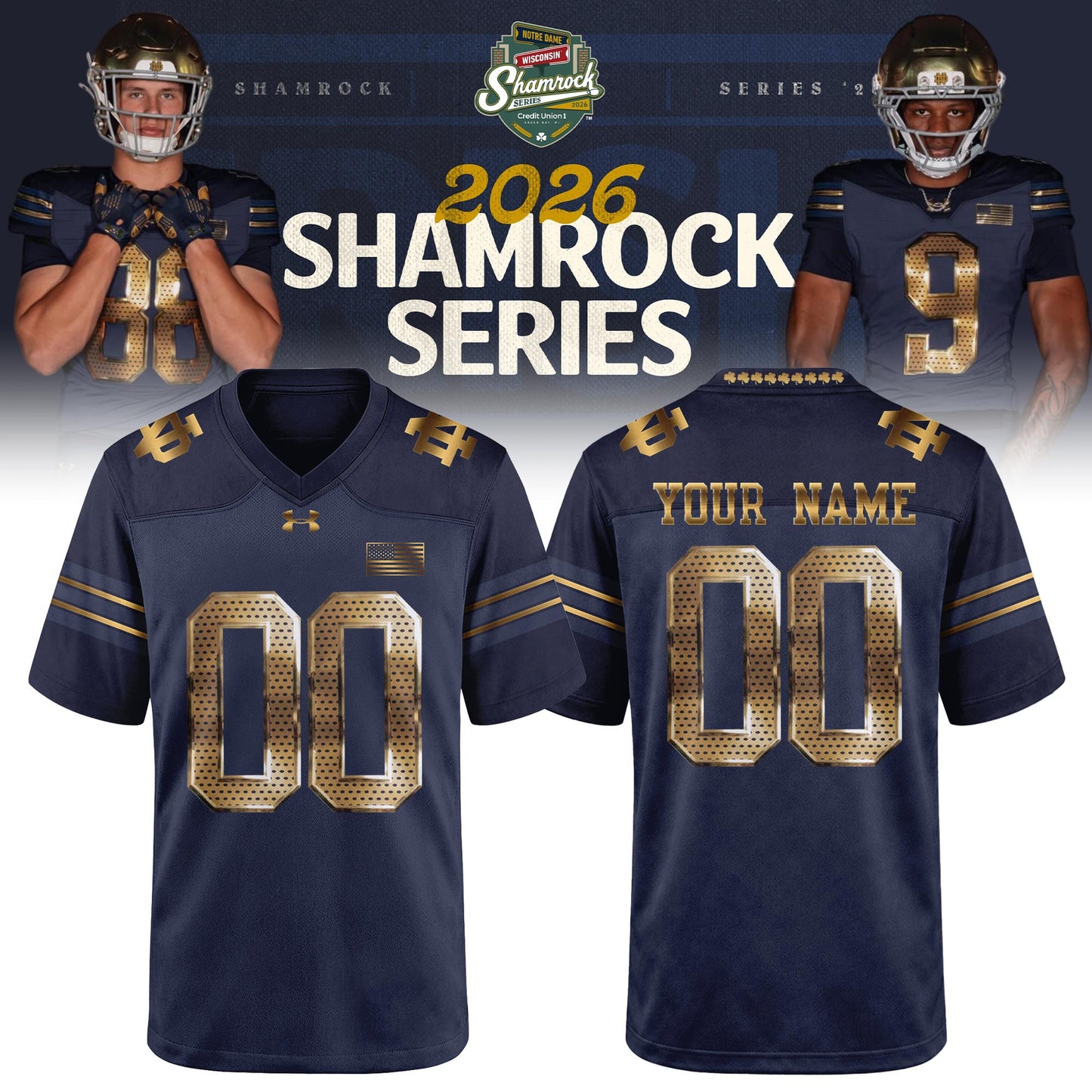 Notre Dame Football 2026 Shamrock Series Limited Edition Custom Jersey