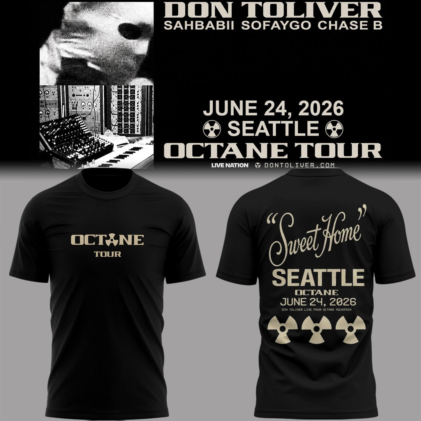 Limited Edition Don Toliver OCTANE Tour 2026 Seattle T-Shirt - Concert Merch