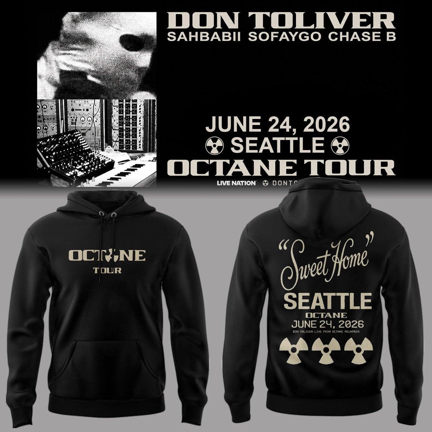 Limited Edition Don Toliver OCTANE Tour 2026 Seattle Hoodie - Tour Merchandise