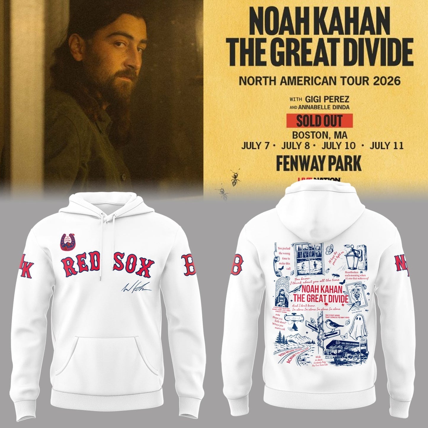 Limited Editon The Great Divide Tour At Fenway Park Boston Hoodie | TM34